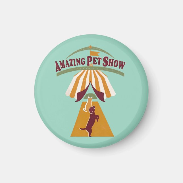 Vintage Haustierposter Magnet (Vorne)