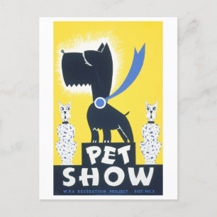 Vintage Haustiershow WPA Poster Postkarte