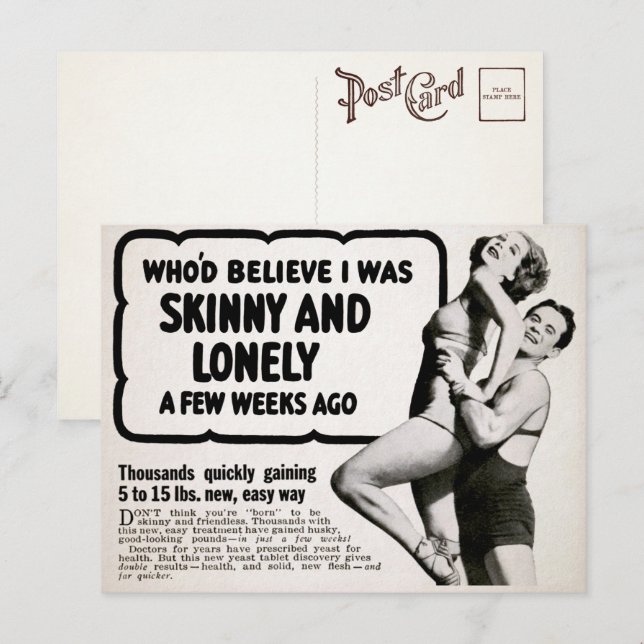 Vintage Haut und einsame Werbung Postkarte  (Vorne/Hinten)