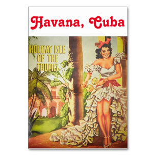 Vintage-Havanna-Nächte-Tischkarte Tischnummer