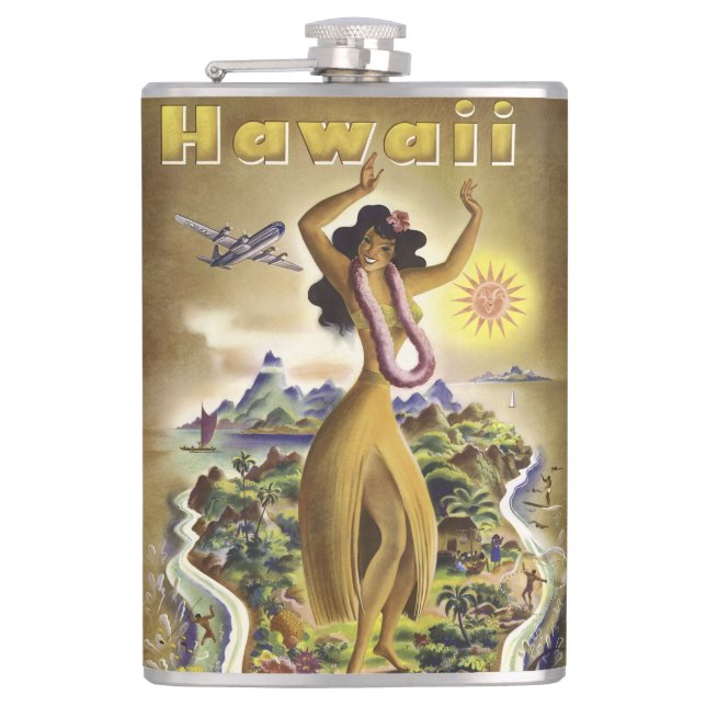 Vintage Hawaii 2 Flachmann (Vorderseite)