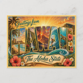 Vintage-Hawaii-Gruß von Postkarte