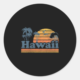 Vintage Hawaii Strand Sommer Surfen Hawaiianische Runder Aufkleber