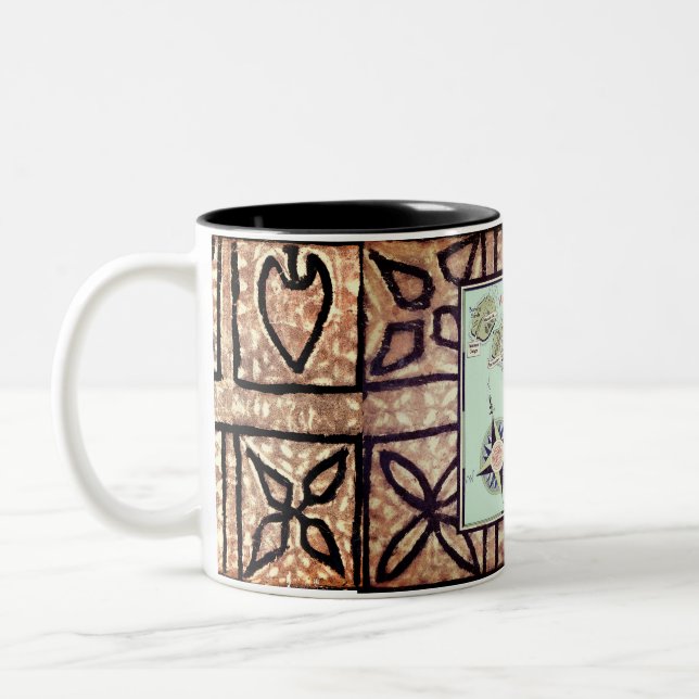 Vintage Hawaii-Tasse Zweifarbige Tasse (Links)