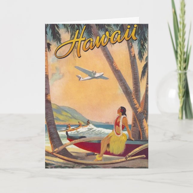 Vintage Hawaii Travel Karte (Vorderseite)