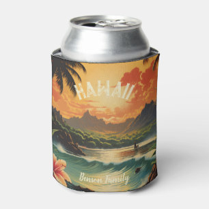 Vintage Hawaii Tropische Strand-Reise Landschaft Dosenkühler