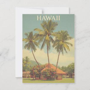 Vintage Hawaii Tropischer Strand Reise Postkarte