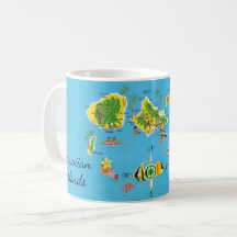 Vintage Hawaiian Islands Map Mug