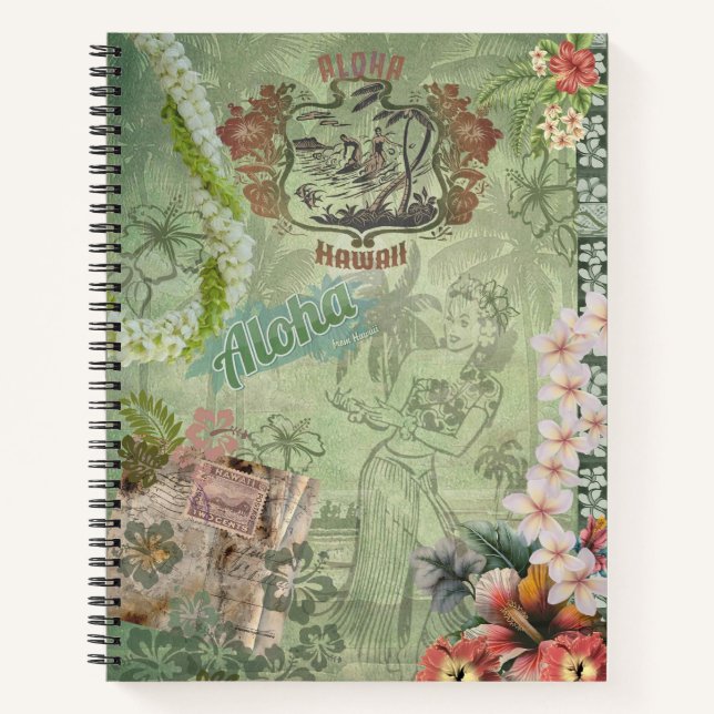 Vintage Hawaiian Scrapbook: Lei Pikake Notizbuch (Vorderseite)