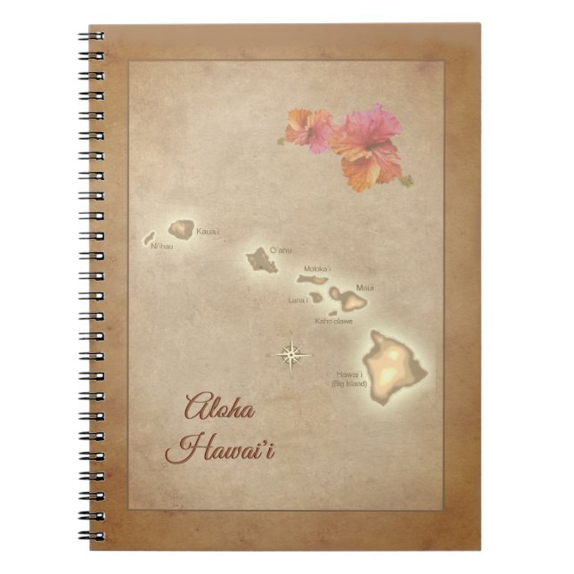 Vintage Hawaiianische Inseln Aloha Notizblock (Vorderseite)