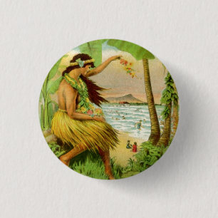 Vintage hawaiianische Reise Button