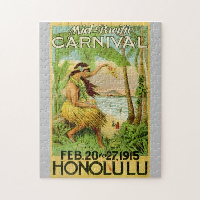 Vintage hawaiianische Reise Kunst-Illustration (Vertikal)