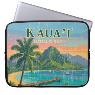 Vintage hawaiianische Reiseplakate - Kauai Wetsuit Laptopschutzhülle