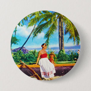 Vintage hawaiische Ferien Button