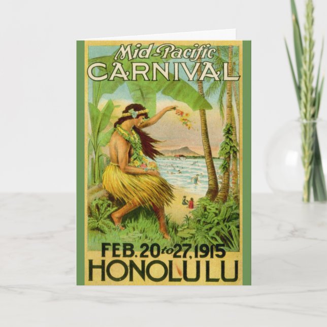 Vintage hawaiische Reise Karte (Vorderseite)