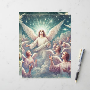 Vintage Heavenly Host Angels Scrapbook Papier