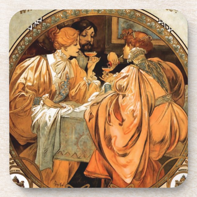 Vintage Heidsieck & Co Monopole Reims Wine Label Getränkeuntersetzer (Vorderseite)