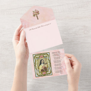 Vintage Heilige Therese Jesus Religious Scripture  All In One Einladung