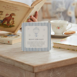 Vintage-Heißluftballon-Baby-Shower-Buch-Anfrage Begleitkarte