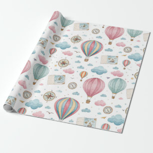 Vintage-Heißluftballon-Muster (1) Geschenkpapier