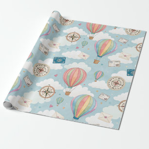 Vintage-Heißluftballon-Muster (2) Geschenkpapier