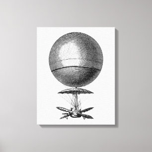 Vintage-Heißluftballon Retro-Luftschiff alte Ballo Leinwanddruck