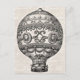 Vintage Heißluftballon Retro Luftschiff Alte Ballo Postkarte