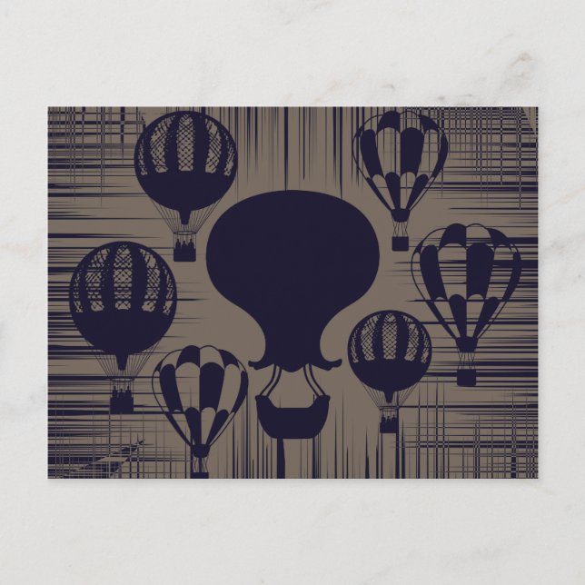 Vintage Heißluftballons bedrückte Grunge Postkarte (Vorderseite)