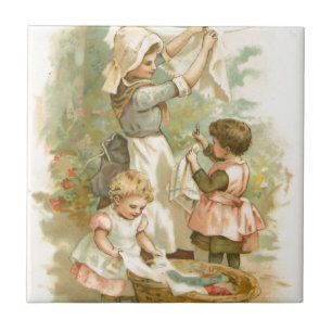 Vintage helfende Mutter Fliese