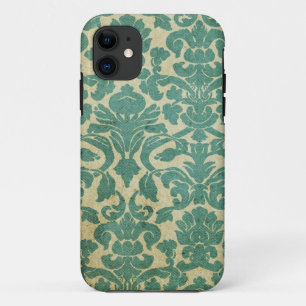 Vintage Hellgrüner Damast iPhone 11 Hülle
