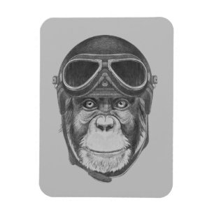 Vintage Helm Schimpanse Magnet