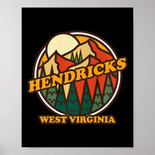 Vintage Hendricks West Virginia Bergwandern So Poster