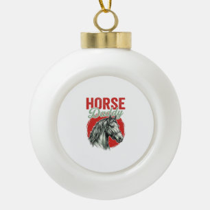 Vintage-Hengst-Daddy-Gravur Keramik Kugel-Ornament