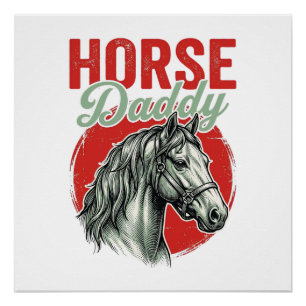 Vintage-Hengst-Daddy-Gravur Poster