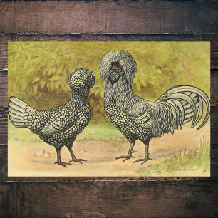Vintage Henne und Rooster-Farm aus Barton Seidenpapier