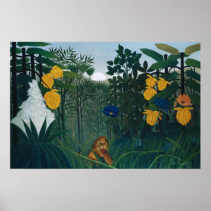 Vintage Henri Rousseau Dschungel Löwe Berühmte Kun Poster