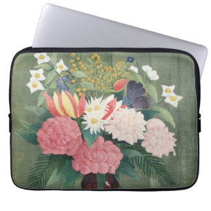 Vintage Henri Rousseau Stillleben mit rosa Blumen Laptopschutzhülle