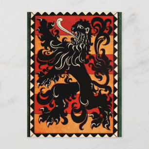 Vintage Heraldische Löwe (Belgien) Postkarte