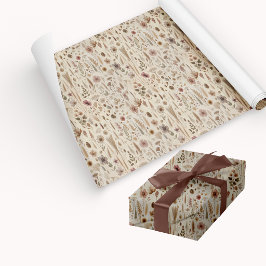Vintage Herbarium gepresstes Blumengeschenkverpack Geschenkpapier