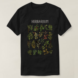 Vintage Herbarium Grünpflanzen Chart T-Shirt