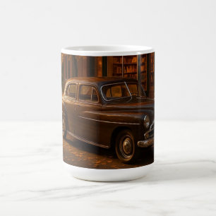Vintage Herbst Buchladen & Auto Kaffeetasse