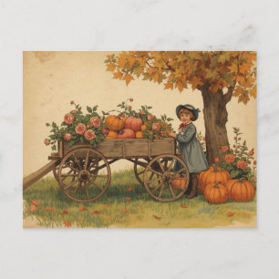 Vintage-Herbst-Dankfest-Postkarte Feiertagspostkarte