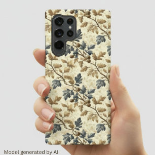 Vintage Herbst-Eichenblatt Elegantes Blau und Go Samsung Galaxy Hülle