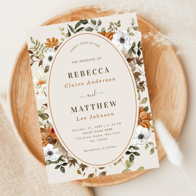 Vintage Herbst-Herbst-Bläsermonographie Einladung (Von Creator hochgeladen)