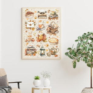 Vintage Herbst Herbst Liebhaber Antik Ästhetik Poster