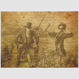 Vintage Herbst Herbst Vogelscheuche Decoupage Seidenpapier