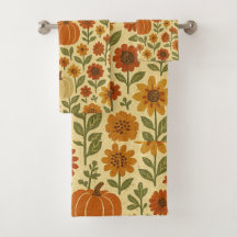 vintage Herbst-Kürbis-Blumenmuster