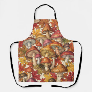 Vintage-Herbst-Pilz-Wald-Botanik-Muster Schürze