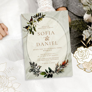 Vintage Herbstblatthochzeit Einladung