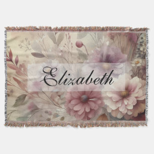 Vintage-Herbstblumen Pastell Aquarellmalerei Decke